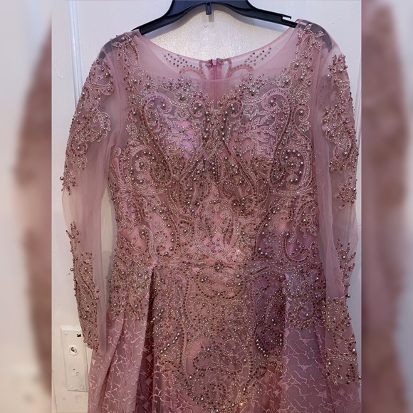 Dresses Mauve Long Sleeve Dress W Attached Skirt Size 12 Poshmark